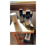 Lot of Amazon Alexa, 2 home phones, and side