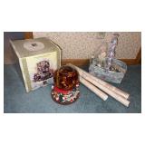 Grandeur musical water globe , basket and more