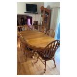Wood table with 6 chairs89"x43"x31"