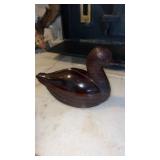 Hand carved wood duck