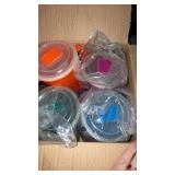 Set of 4 new plastic containers with lids