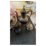 Silver-plate Teapot Set, Teapot, Sugar, Creamer