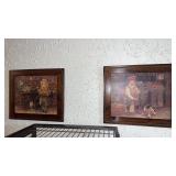 Framed pictures of children and there animals