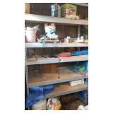 Metal/wood  shelf  approximately  48.5 x 81 x 18"