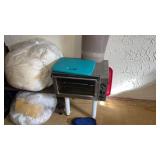 Linens Side table , shower chair and more