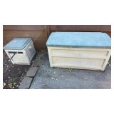 Deck box with contents and , hose reel box with