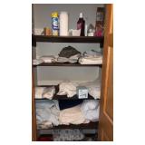 Miscellaneous items in a linen closet