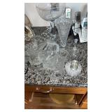 Miscellaneous  glass items  vases , bells and