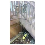 Yellow tractor sprinkler and 3 tiki torches