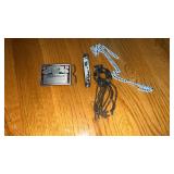 Budweiser belt buckle , pocket knife and more