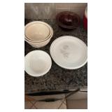 White Glass Bowls/Plates