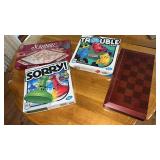 Trouble, sorry, scrabble and chess games