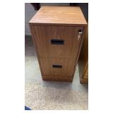Metal 2 Drawer Filing Cabinet Faux Wood approx