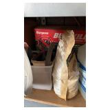 Misc shelf lot includes tiles, bug killer and