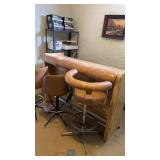 Bar and 3 bar stools contents not included