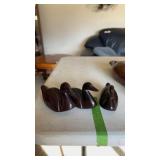 Lot of 3 wood duck paper weights/decorations