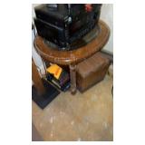 Wooden Table with Glass Top approx 20" x 28" x