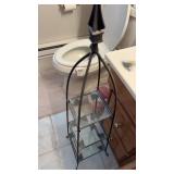 Metal/iron  floor shelf with glass shelves