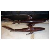 Hand carved wooden  shark sculptures /figure