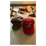 2 vintage hats both military