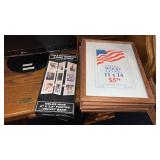 6 wooden photo frames and table top 3 panel