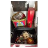 Christmas decorations with black tote and lid