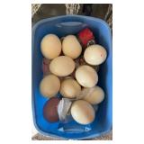 Tote of easter decorations