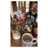 Shelf lot of boyd bears beanie babys and more