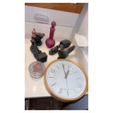 Avon aftershave decorative bottles , clock and