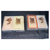 Cat playing cards