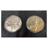Gold and silver tone commemorative Donald trump