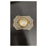 Western Style Belt Buckle Peace Silver Dollar