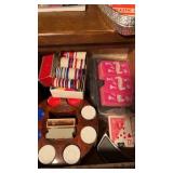 Grouping of poker chips, cards and more