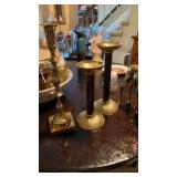 Grouping of bras candle holders and deer