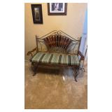 Beautiful rod, iron and wood bench 39 inches wide