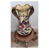 Decorative 2 Handle vase and stand