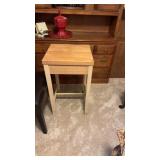 Solid wood end table approximately 36 inches tall
