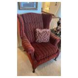 2 Stripes Fabric Chairs with Throw Pillows approx