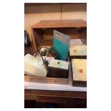 Desk, clean out, large wood, organizer, pencil