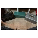 Grouping of 3 Metal Storage Boxes, 1 with Key, 1