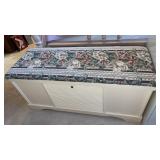 Padded lane cedar chest. Approximately   47 x 22