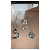 Silver tone necklaces