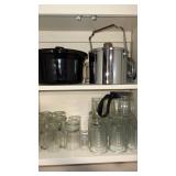 Cabinet lot of glass cups and more