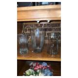 Grouping of Glass Vases, Purple Glass, Clear