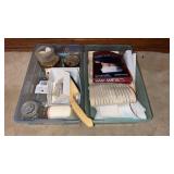 Safety  pins in trinket box , back  brace, ,other