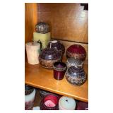 Shelf of Red Decoration Candles