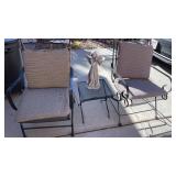 2 outdoor chairs , small side table and Angel