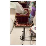 Group of Decorative Bathroom Items, Tray, Tissue