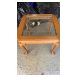Wood /glass side table approximately  27 x 27 x
