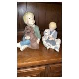 2 Ceramic Boy Staues, Tallest is Approx 10ï¿½ Tall,